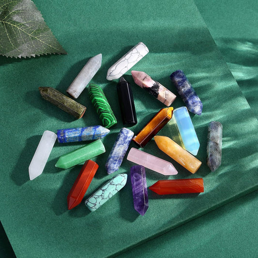 20 Pcs Healing Crystals Set Crystals Gemstones Wands